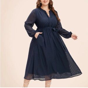 Solid Geometric Pocket Mesh Lantern Sleeve